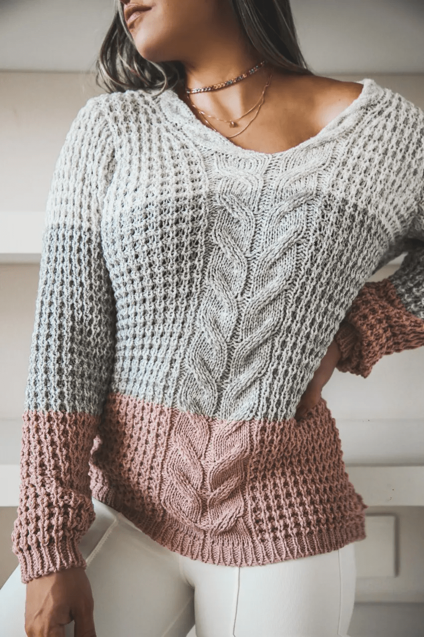 blusa trico trançada